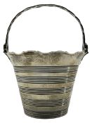 Early George III silver cream pail with crimped rim