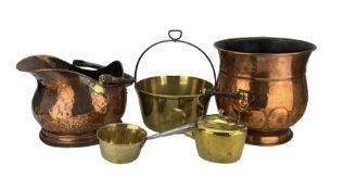 Art Nouveau design copper log bucket H31cm