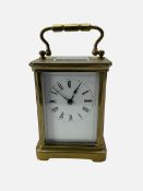 French - late 19th century 8-day carriage clock in a corniche case