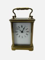 French - late 19th century 8-day carriage clock in a corniche case