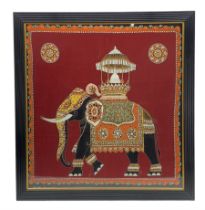 Large Sri Lankan batik depicting an elephant
