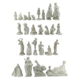 Group of twenty six white porcelain figures