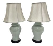 Pair of table lamps of baluster form