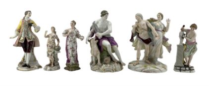 Group of 19th century continental porcelain figures