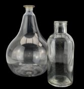 19th/ early 20th century apothecary glass display bottle of pear form