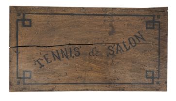 Early 20th century French wooden boxed set of 'Tennis de Salon'