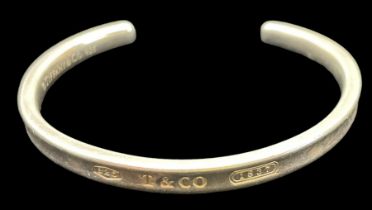 Tiffany silver cuff bangle marked 'Tiffany & C0 1837