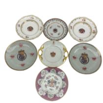 Group of 19th century armorial plates