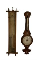 19th century Admiral Fitzroy barometer and a late 19th century two glass wheel barometer. Fitzroy b