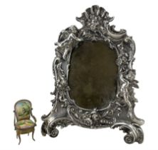 19th/ early 20th century silver-plated picture frame