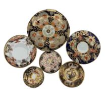 Group of late 19th and 20th century Royal Crown Derby Imari pattern plates and saucers