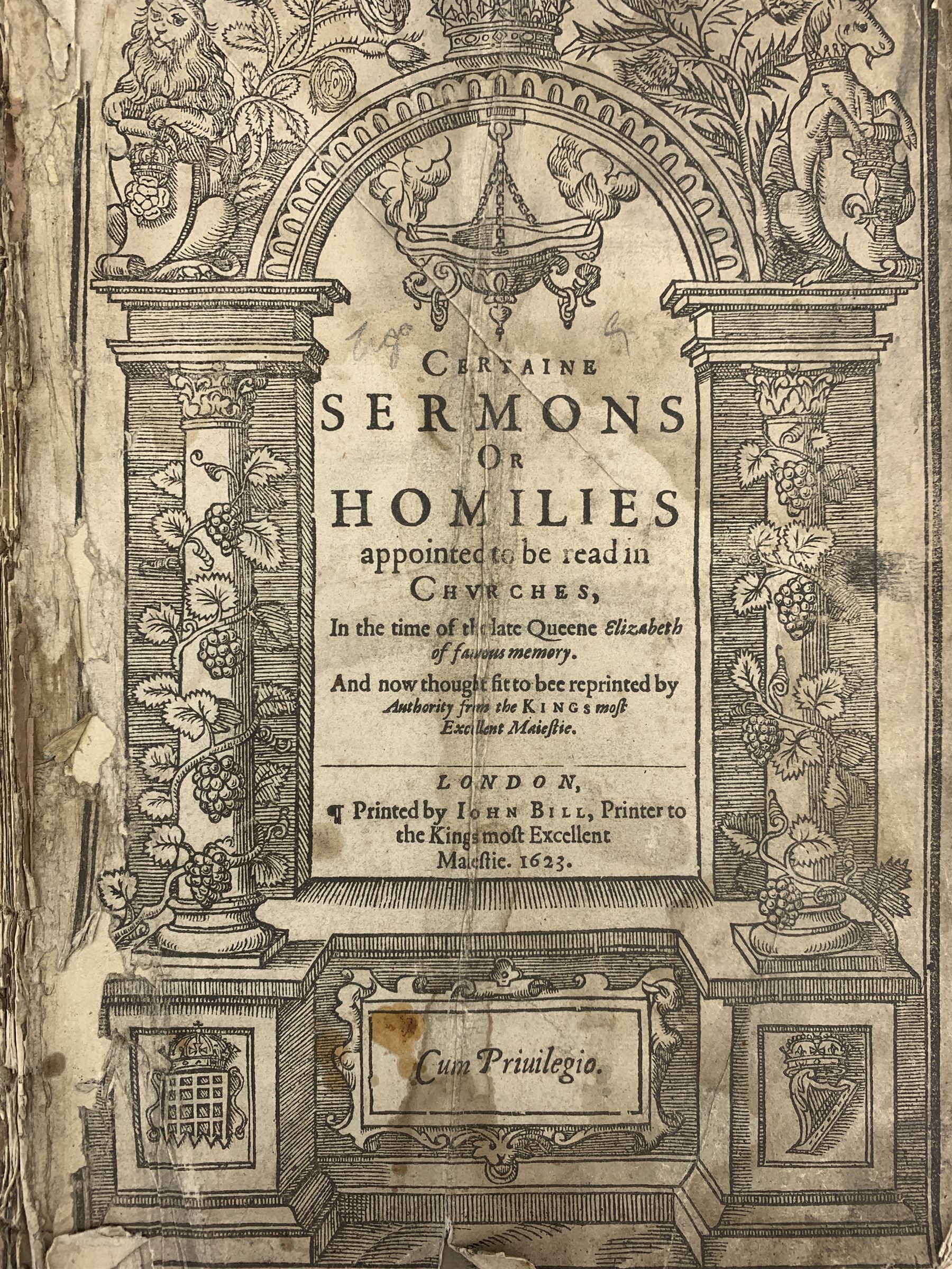 Certain Sermons or Homilies appointed to be read in Churches............ printed by John Bill 1623 a - Image 5 of 5
