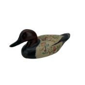 20th century carved wooden decoy duck