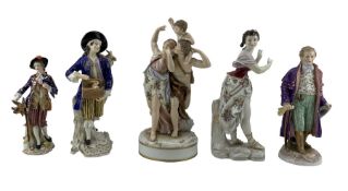 Group of 19th century continental porcelain figures