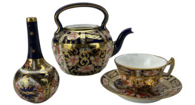 Royal Crown Derby imari pattern miniature teacup & saucer no. 2431