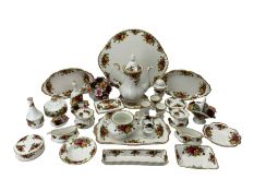 Quantity of Royal Albert Old Country Roses pattern table ware and ornamental items including coffee