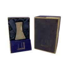 1960s Dunhill white metal textured lighter of waisted form in original box No.24163