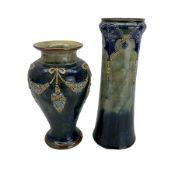 Doulton Lambeth pottery sleeve vase