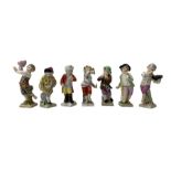 Seven 19th century Rudolstadt figures from the