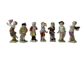 Seven 19th century Rudolstadt figures from the