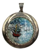 Modern silver pendant
