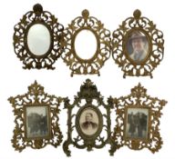 Graduated set of three cast metal picture frames