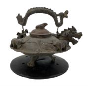 Large Chinese dragon form teapot or kettle