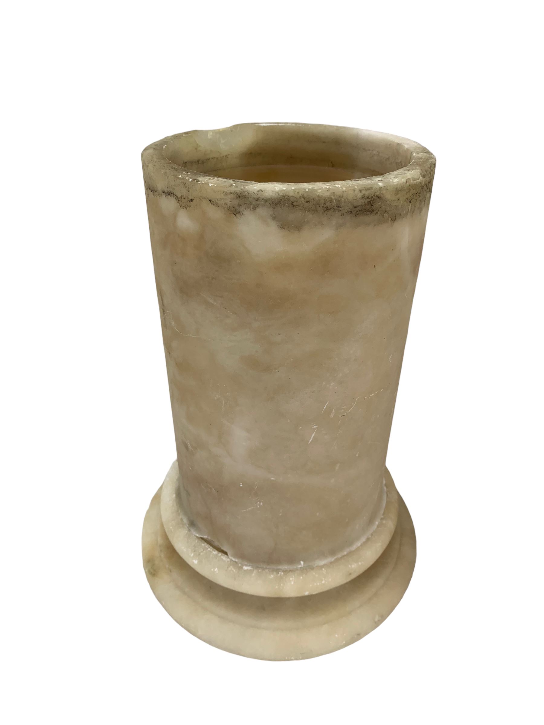 Sectional alabaster jardiniere and stand with provenance from Chevet Hall - Image 3 of 4