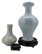 Chinese pale blue glaze baluster vase