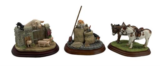 Three Border Fine Arts figures from the James Herriot collection 'Mousers'
