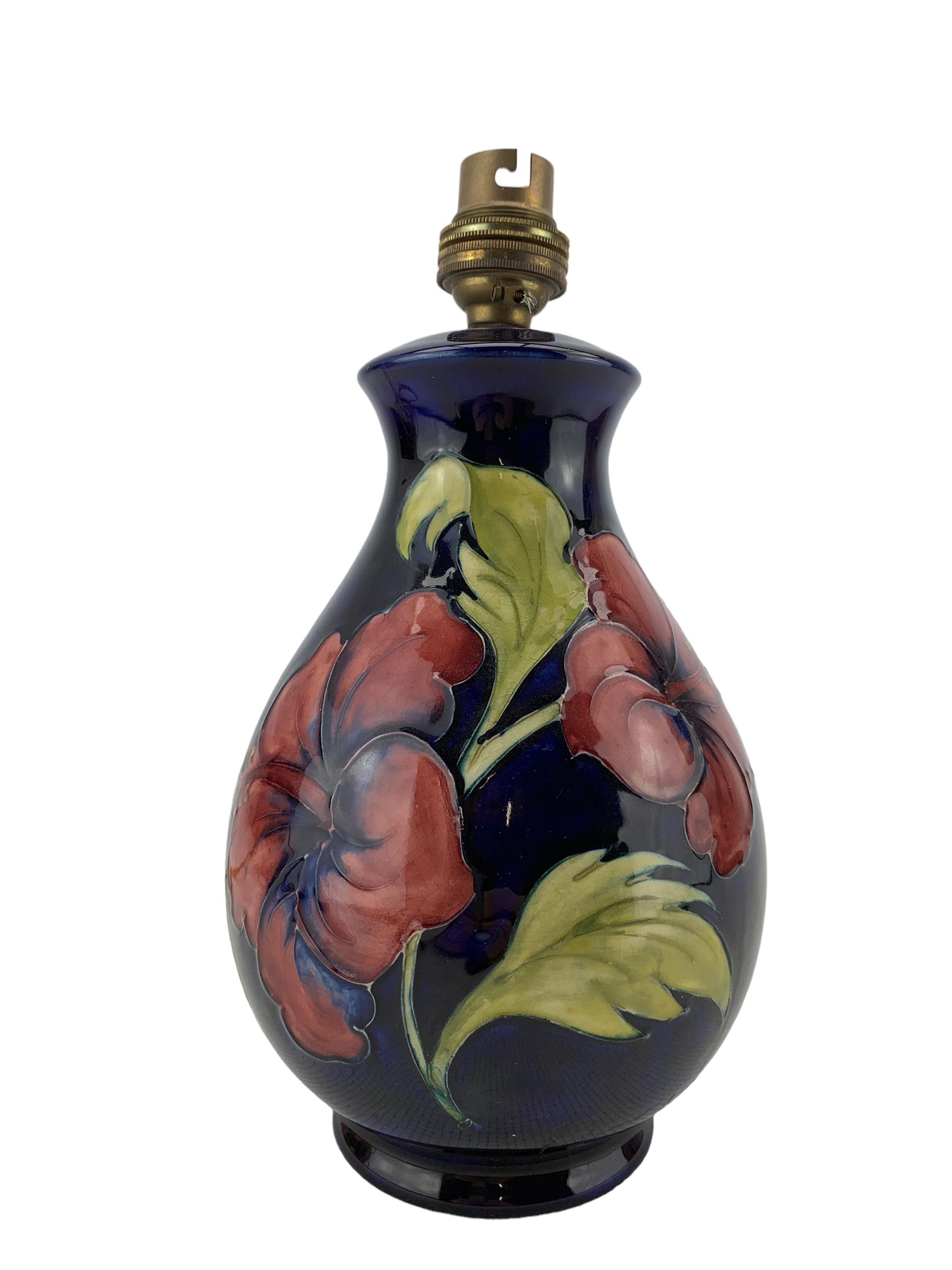 Moorcroft Hibiscus pattern table lamp