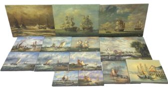 Maritime interest - large collection of original shipping oils on panel