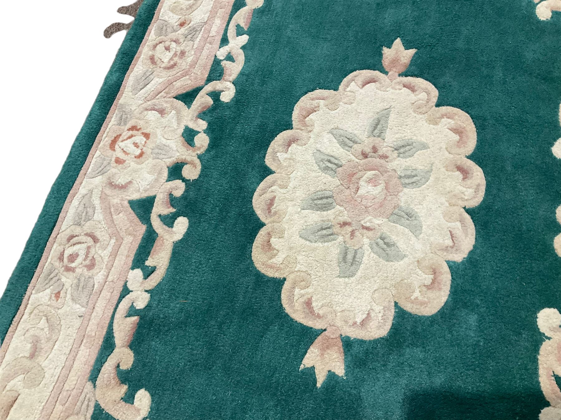 Chinese design turquoise ground rug - Image 3 of 4
