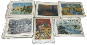 Oil on canvas reproductions as greeting cards including Claude Monet and JWM Turner etc