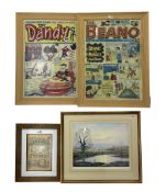 Pair of large coloured prints of Dandy and Beano covers