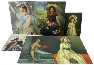 Collection of still lifes depicting fashionable ladies