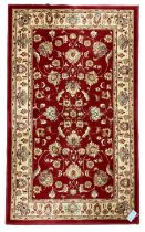 Persian design red ground rug