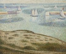 After Georges Seurat (French 1859-1891): Sailing Yachts off the Coast
