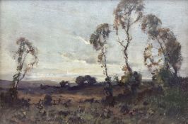 Tom Campbell (Scottish 1865-1943): Wintry Impressionist Landscape