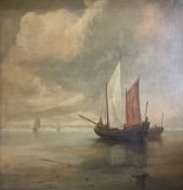 English School (19th century): Sailing Vessels Departing the Shore