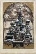 Russian School (Late 20th century): 'St Basil's Cathedral - Russia Moscow'