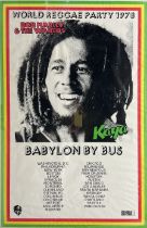 Bob Marley World Reggae Party 1978 Kaya Tour poster 'Babylon By Bus'