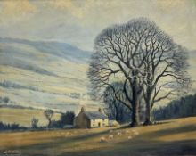 Jack Rigg (British 1927-2023): Yorkshire Dales Cottage with Sheep