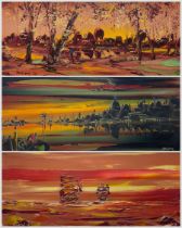 George Richard Deakins (British 1911-1982): 'River in Sunset'