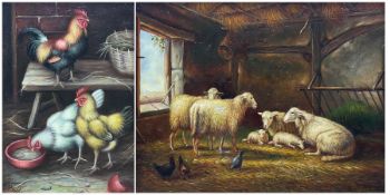 After Louis Robbe (1806-1887): 'Sheep in a Barn'