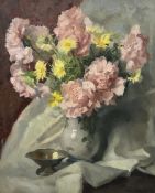 Carlo Marzorati (Italian 1894-1958): Still Life of Roses and Wildflowers in a Vase