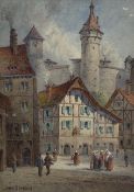 John Sowden (Bradford 1838-1926): 'Unnoth Castle at Schaffhausen' Switzerland