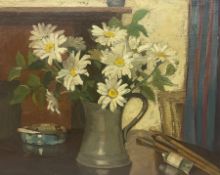 Lilian Ogilvie (British fl 1924-1940): Still Life of Marguerites in a Vase