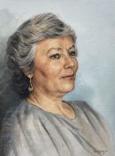 John A Blakey (British 1952-): Portrait of an Elderly Woman