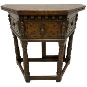 17th century design oak Credence side table